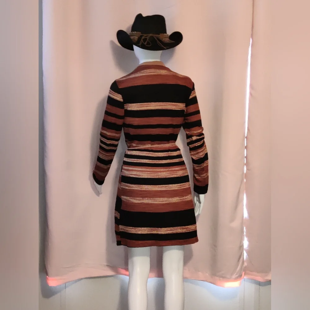 ####NWT-UPC Open Front Striped Print Cardigan - Picture 2 of 4